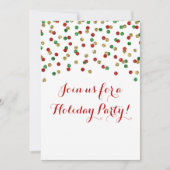 Gold Red Green Glitter Confetti Kerstfeest Kaart (Voorkant)