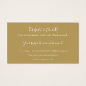 Gold Red Heart Merci Carte de réduction (Dos)