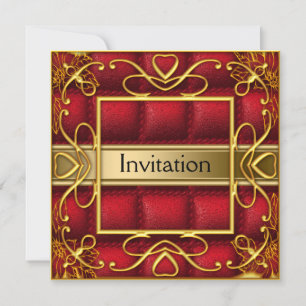 Gold Red Invitation Party N'importe quelle partie