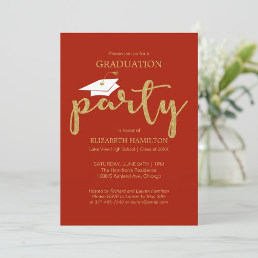 Gold Red Invitations (Debout devant)