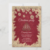 Gold Red-kerstfeestfeest Kaart (Voorkant)