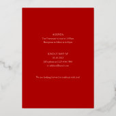 Gold Red Longevity Anniversaire Foil Invitation (3 (Verso)