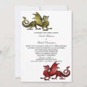 Gold Red Medieval Dragon Wedding Invitation (Devant)