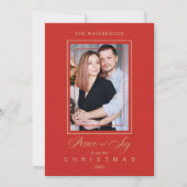 Gold Red Minimalist Moderne kerstfotoserie (Voorkant)