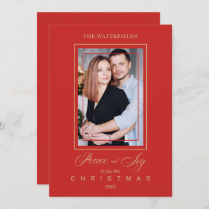 Gold Red Minimalist Moderne kerstfotoserie