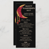 Gold Red Moon Heart Jewels Valentijn Day Menu (Voorkant / Achterkant)