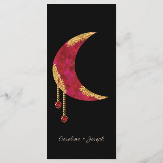 Gold Red Moon Heart Jewels Valentine's Day Menu (Dos)