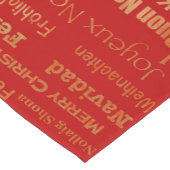 Gold Red Multi Language Merry kerst Korte Tafelloper (Hoek)