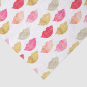 Gold Red Pink Waterverf Lips Tissuepapier (Detail)