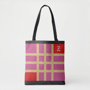 Gold Red Pink zwarte glitter Mode Aangepast Initia Draagtas