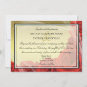 Gold & Red Rose-weddenschappen Kaart (Achterkant)