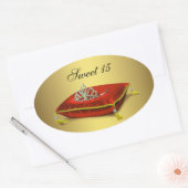 Gold Red Tiara Party Favoriser Étiquette Enveloppe (Enveloppe)