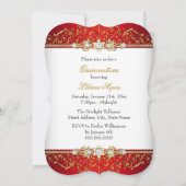 Gold Red Vintage Glamor Quinceanera Invitation (Dos)