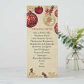 Gold/Red Winter Holiday Ornamy Menu Mariage (Debout devant)
