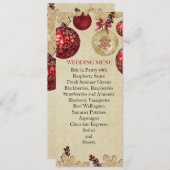 Gold/Red Winter Holiday Ornamy Menu Mariage (Devant / Derrière)