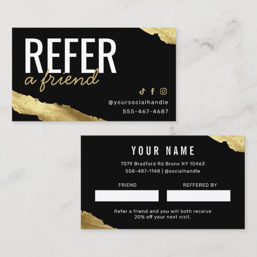 Gold Référer une carte d'ami (Devant / Derrière)