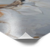 Gold Regal White Peacock Fleurs Photo Élargissemen (Coin)