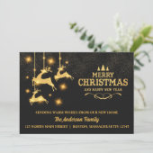 Gold Reindeer Holiday Moving Faire-part (Debout devant)