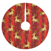 Gold Reindeer Merry-kerstrood Kerstboom Rok (Voorkant)
