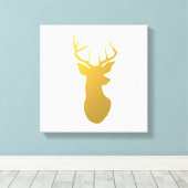 Gold Reindeer Silhouette Modern Holiday Canvas Afdruk (Insitu (Houten vloer))