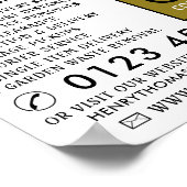 Gold Removal Van, verwijderend Bedrijf Adverteren Poster (Hoek)