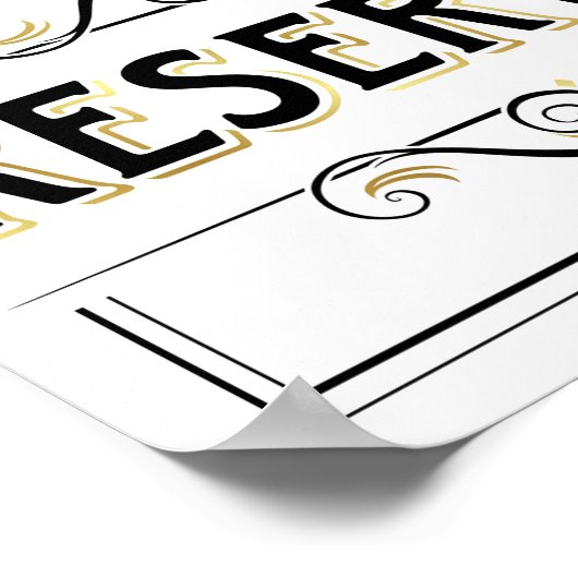 Gold RESERVED Sign Print (Hoek)