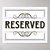 Gold RESERVED Sign Print (Voorkant)