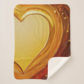 Gold Resonating Heart Sherpa Blanket Sherpa Deken (Voorkant)