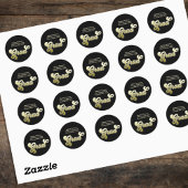 Gold Retro Afstuderen Retouradres Ronde Sticker