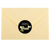 Gold Retro Afstuderen Retouradres Ronde Sticker