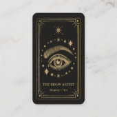 Gold Retro Celestial Tarot Brow Artist QR Code Visitekaartje (Voorkant)