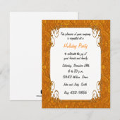 Gold Retro Holiday Invitation (Devant / Derrière)