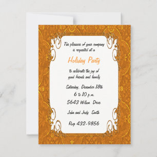 Gold Retro Holiday Invitation