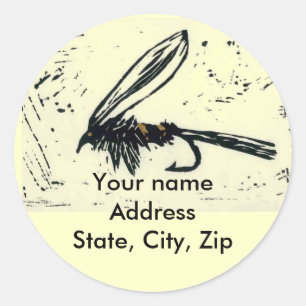 "Gold Ribbed Hare's Ear", vliegvliegvliegverbindin Ronde Sticker