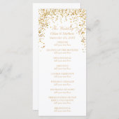 Gold Ribbon Confetti Wedding Programma (Voorkant / Achterkant)