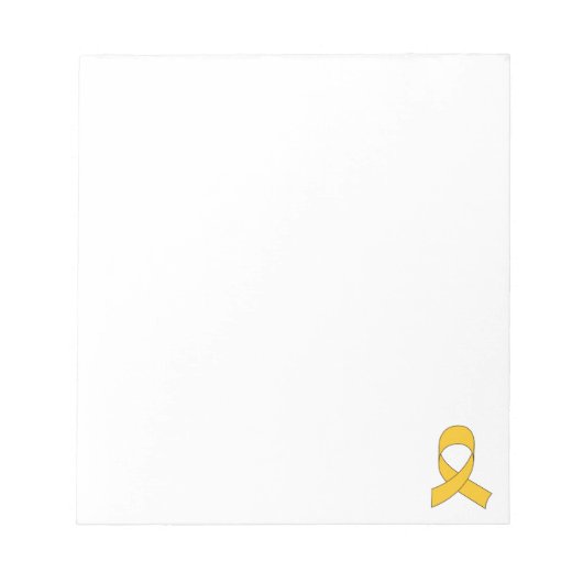 Gold Ribbon Drawing Custom Notitieblok (Voorkant)