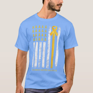 Gold Ribbon in een vlaggenkinderkankerbewustwordin T-shirt