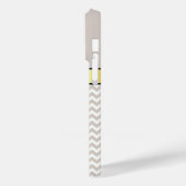 Gold Ribbon op zwarte grijs en witte Chevron Case-Mate iPhone Case (Achterkant / Links)