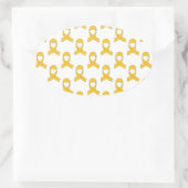 Gold Ribbon Pattern Ovale Sticker (Tas)