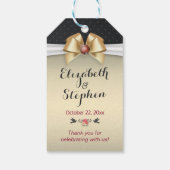 Gold Ribbon Red Diamond Weddenschap Hartelijk dank Cadeaulabel (Achterkant)
