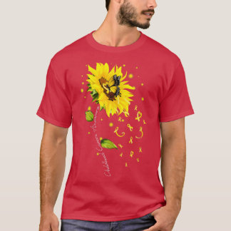 Gold Ribbon Sunflower Butterfly Childhood Cancer A T-shirt