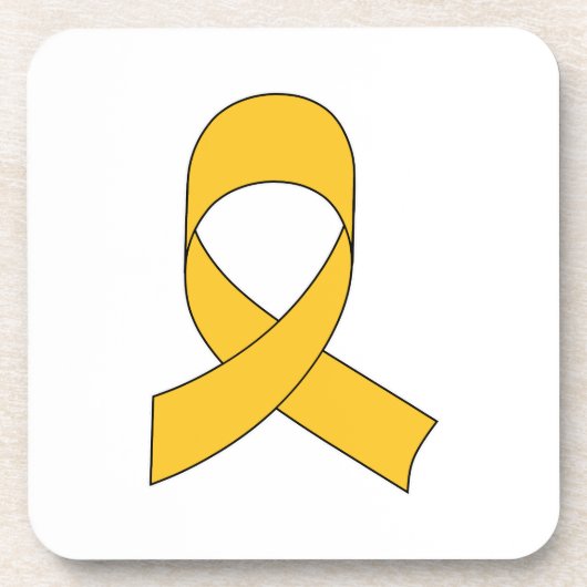 Gold Ribbon Teken Bier Onderzetter (Voorkant)