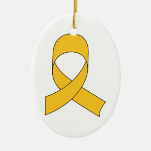 Gold Ribbon Teken Keramisch Ornament