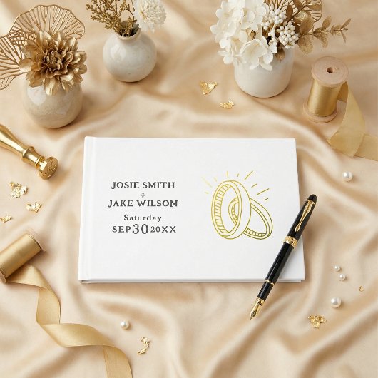 Gold rings Foil Guestbook