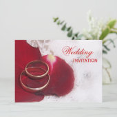 Gold Rings Roos Petals Weddenschap Kaart (Staand voorkant)