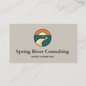 Gold River Sunset Horizon Landschap Logo Visitekaartje (Voorkant)