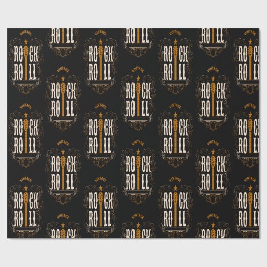 Gold  Rock en Roll Cadeaupapier (Vlak)