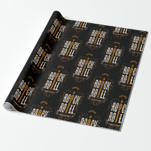 Gold Rock en Roll Cadeaupapier