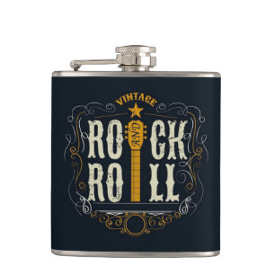Gold  Rock & Roll Logo Heupfles