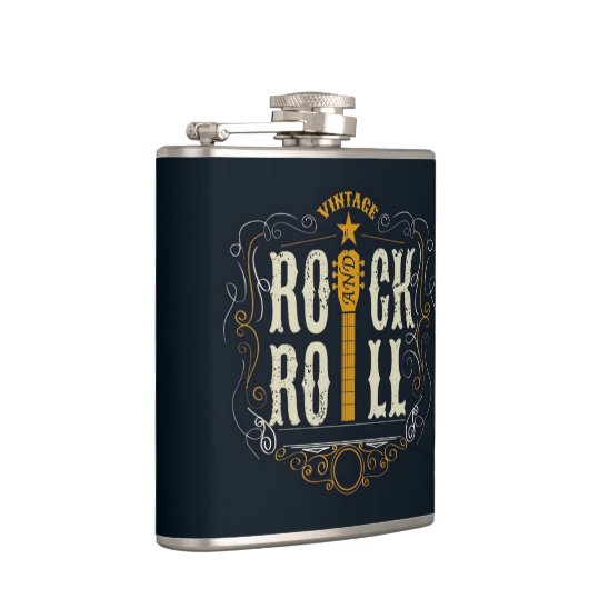 Gold  Rock & Roll Logo Heupfles (Rechts)